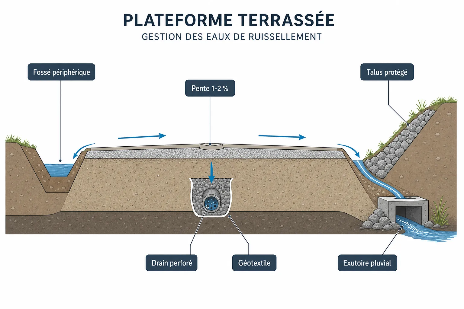 Après travaux de terrassement : comment bien gérer les eaux de ruissellement ?