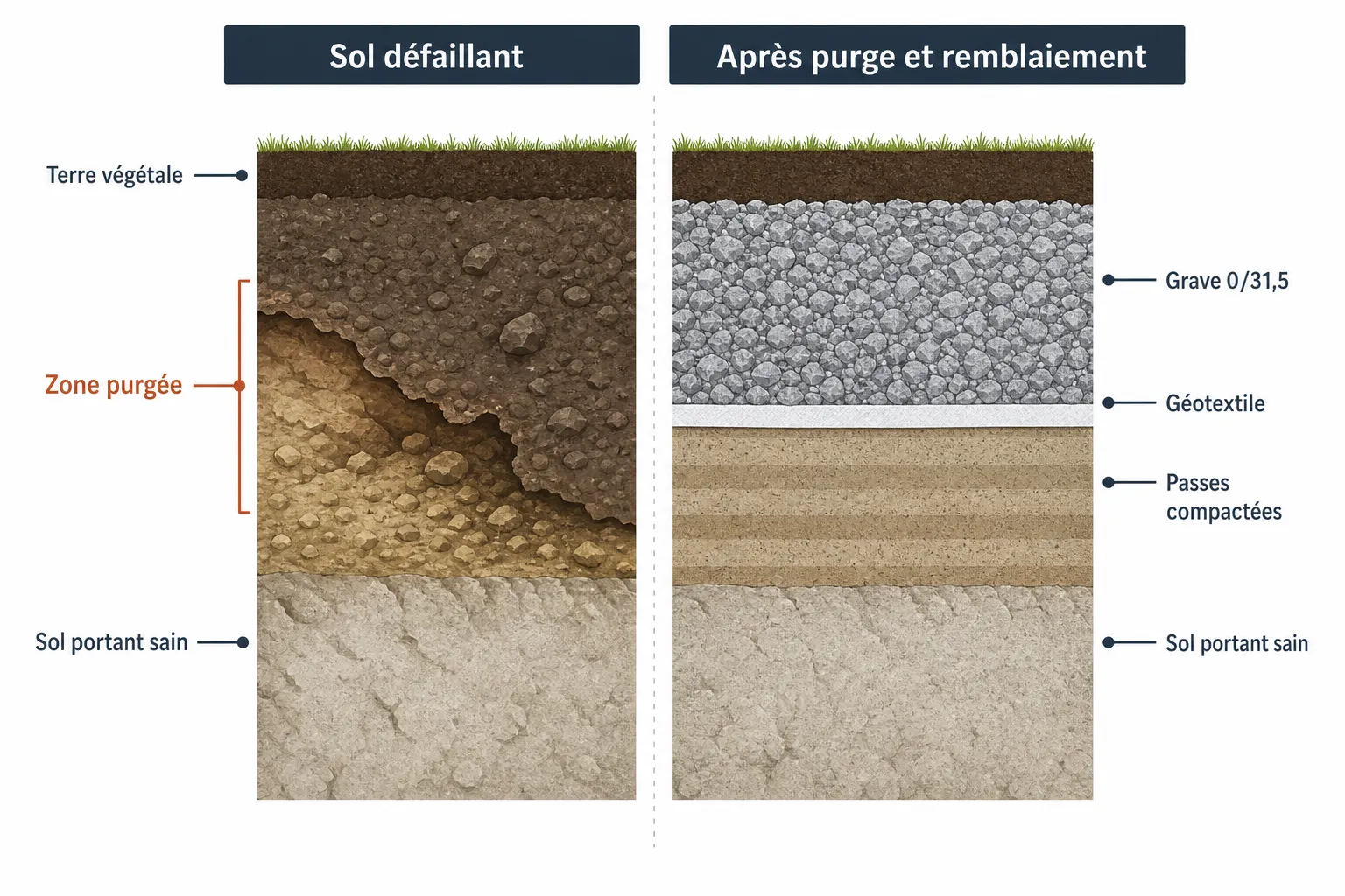 Purge de terrain : quand le sol est inapte avant vos travaux